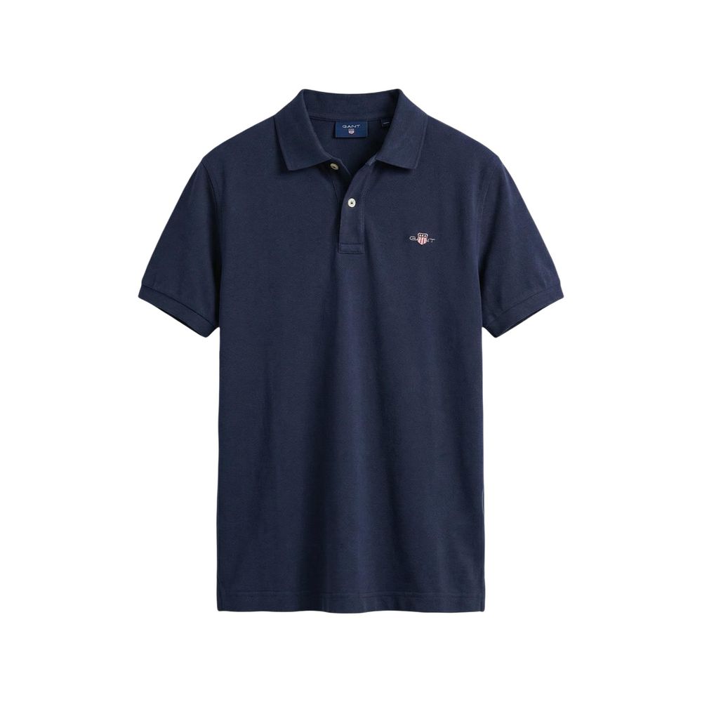 Gant blaues Baumwoll-Polohemd