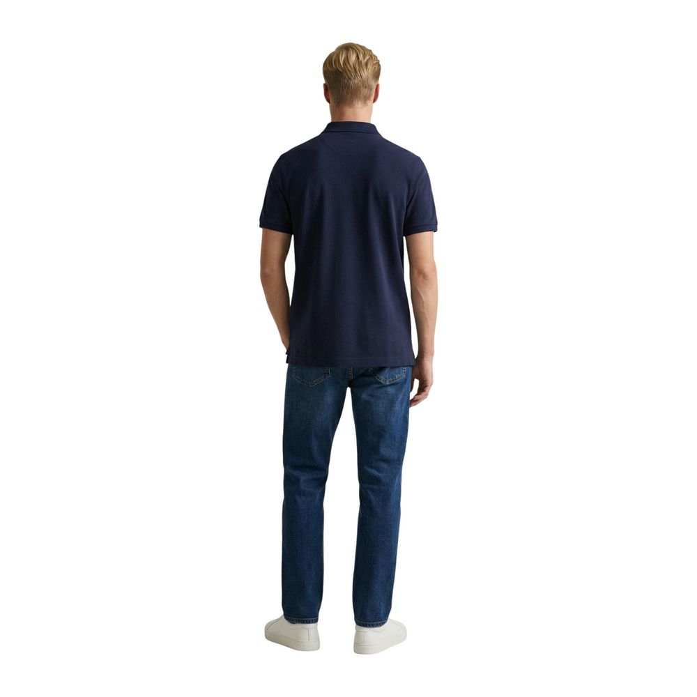 Gant blaues Baumwoll-Polohemd