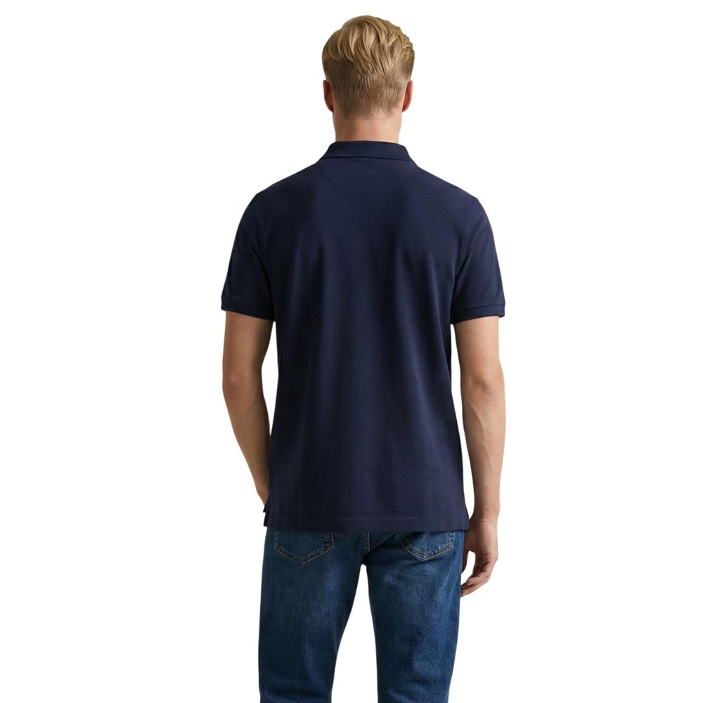 Gant blaues Baumwoll-Polohemd
