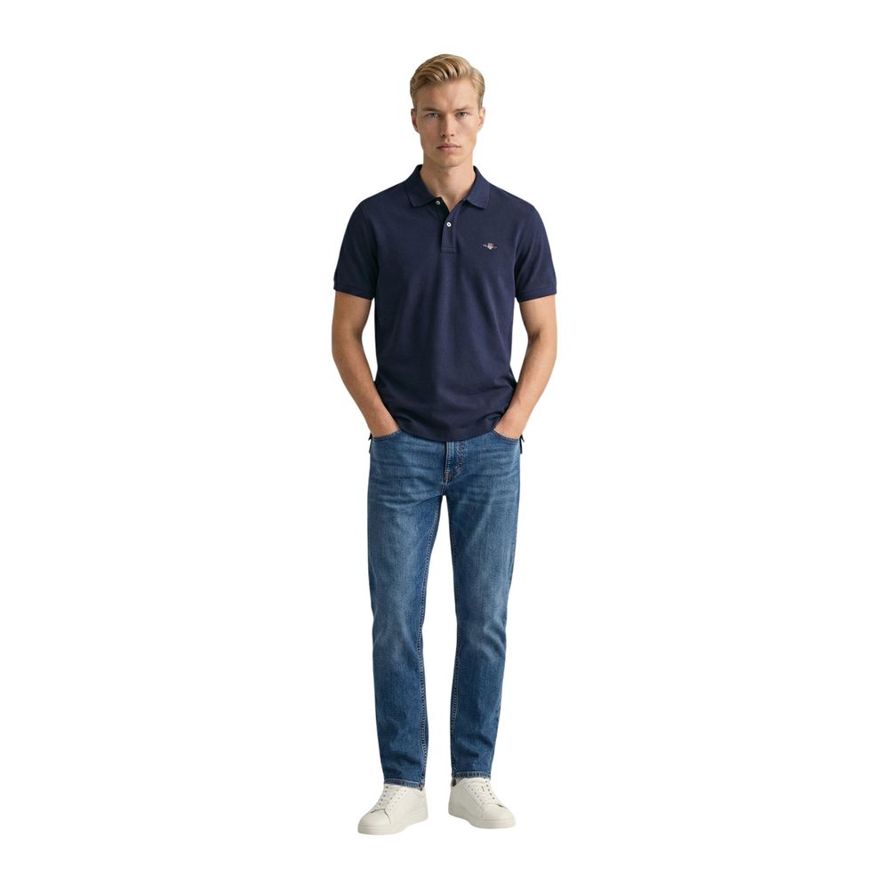 Gant blaues Baumwoll-Polohemd