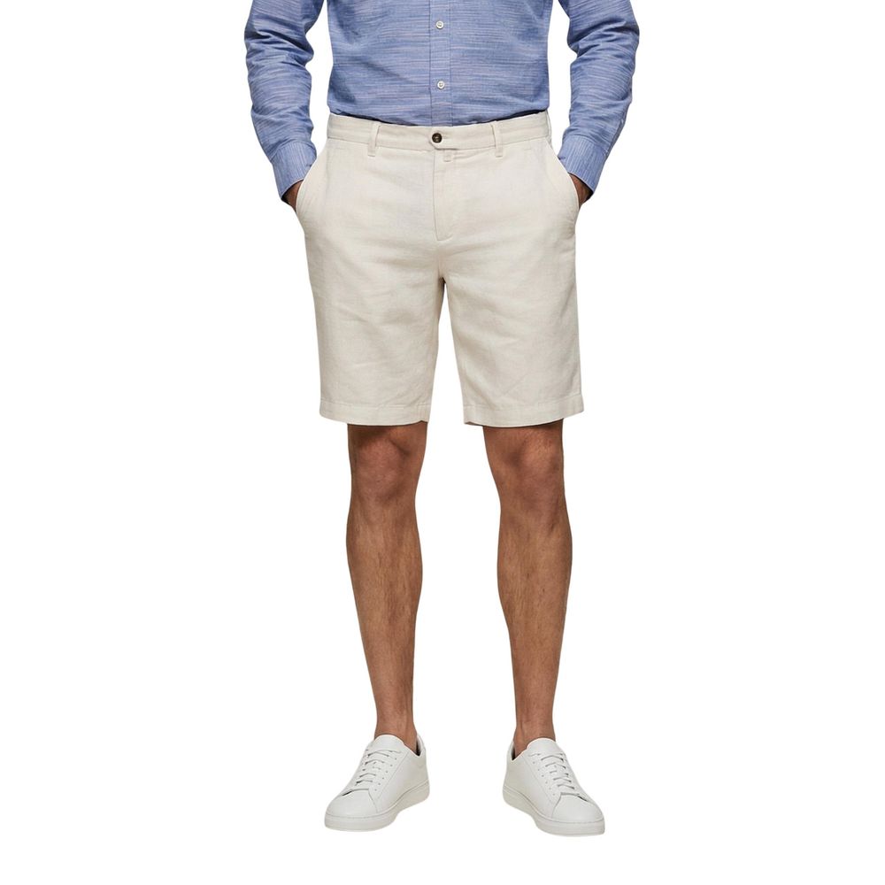 Borghese Bermuda-Shorts aus weißem Leinen