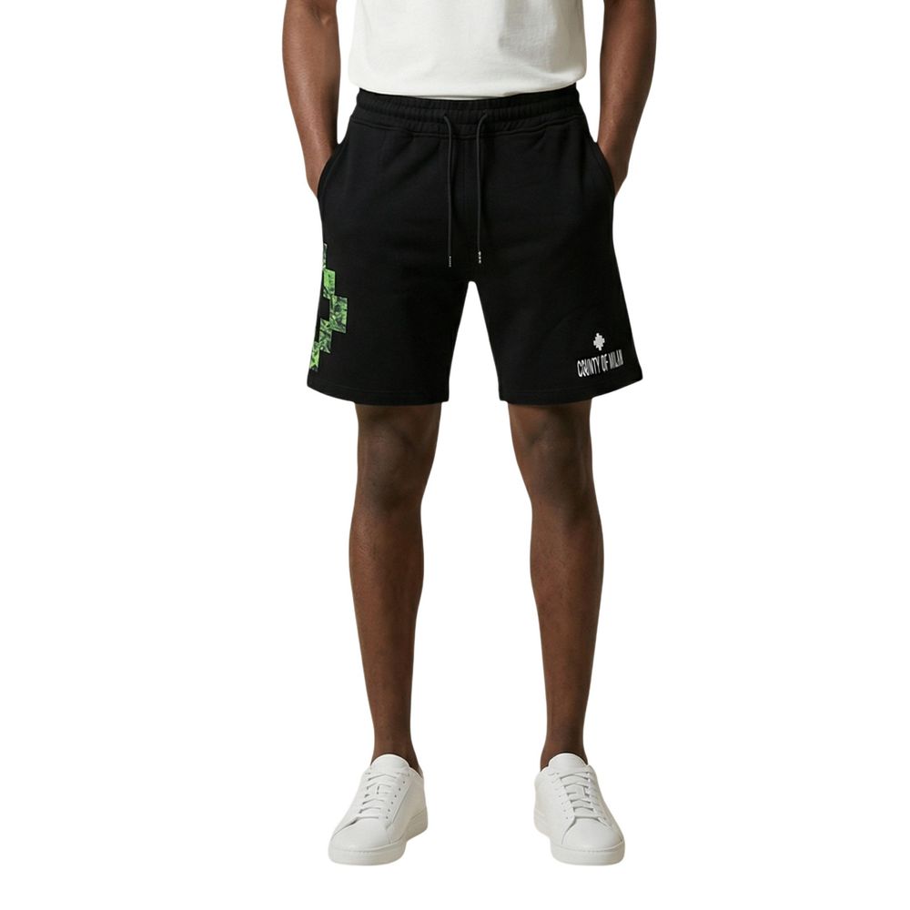 County of Milan Schwarze Bermuda-Shorts aus Baumwolle