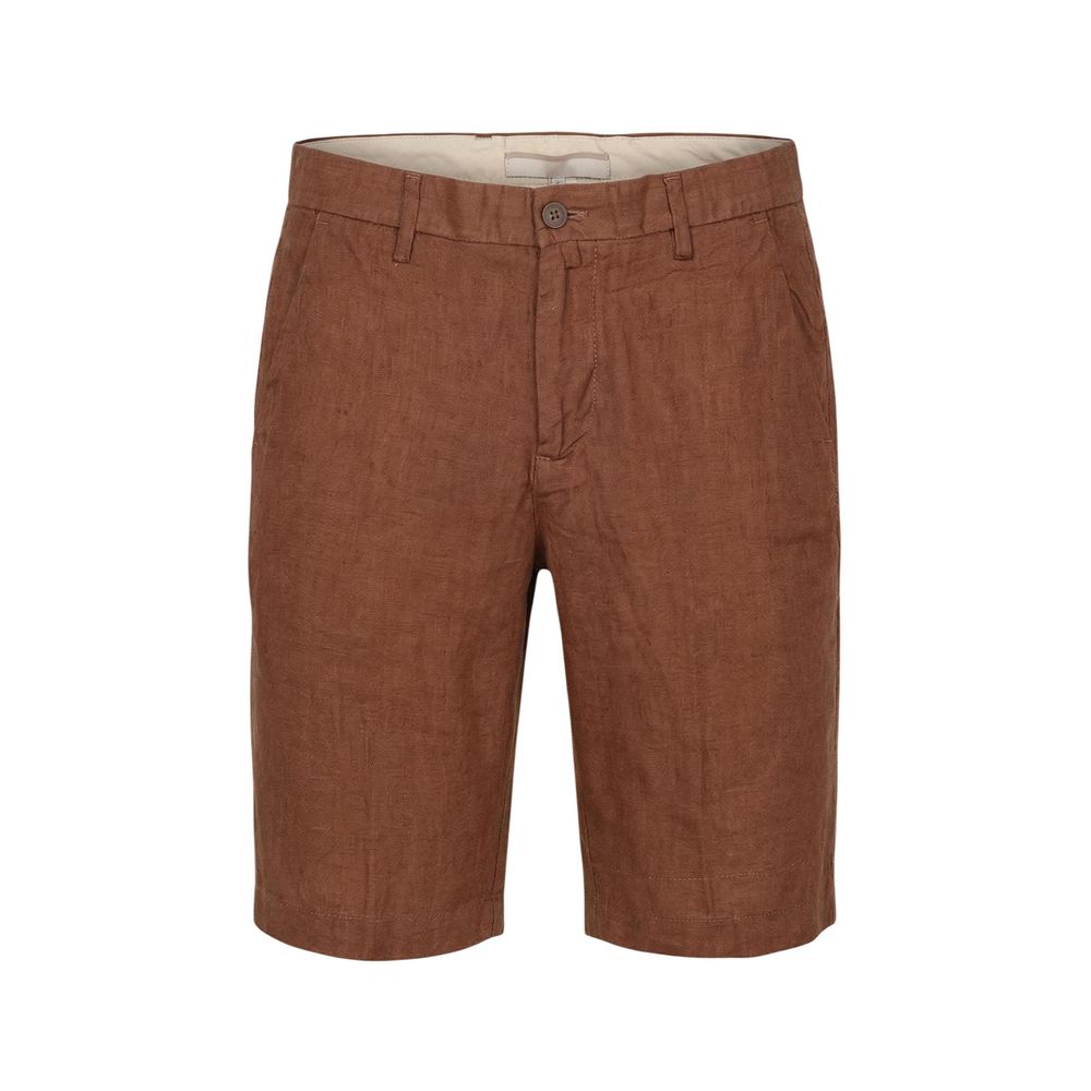 Borghese Beige Leinen Bermuda-Shorts