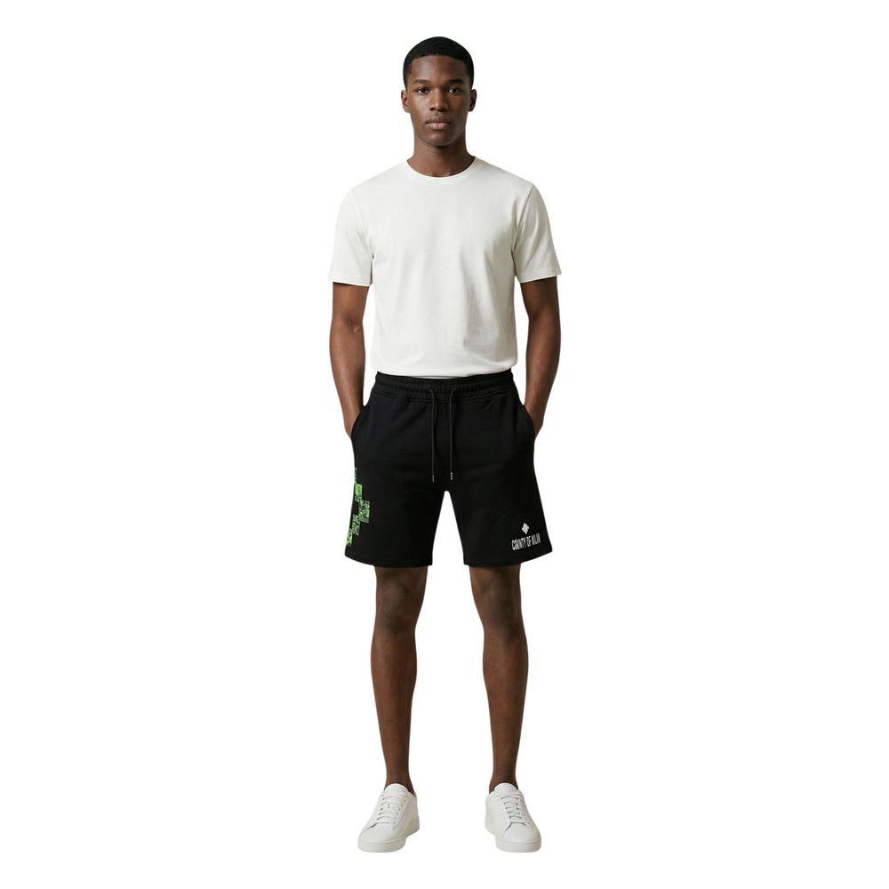 County of Milan Schwarze Bermuda-Shorts aus Baumwolle