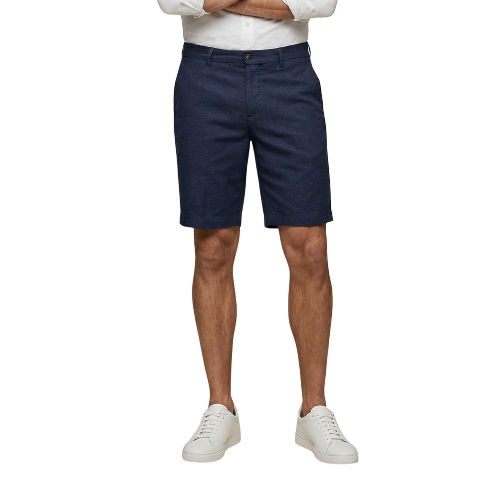 Borghese Bermudashorts aus blauem Leinen