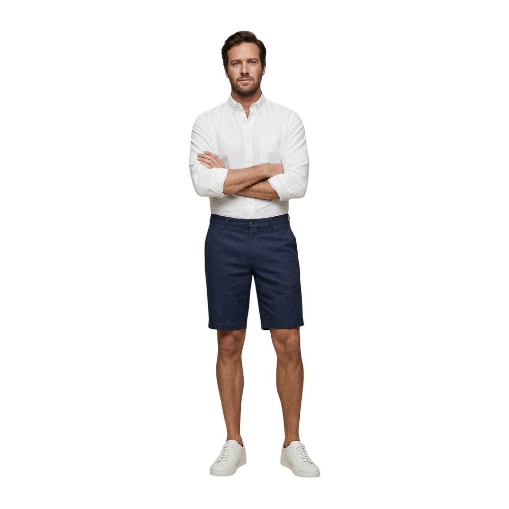 Borghese Bermudashorts aus blauem Leinen