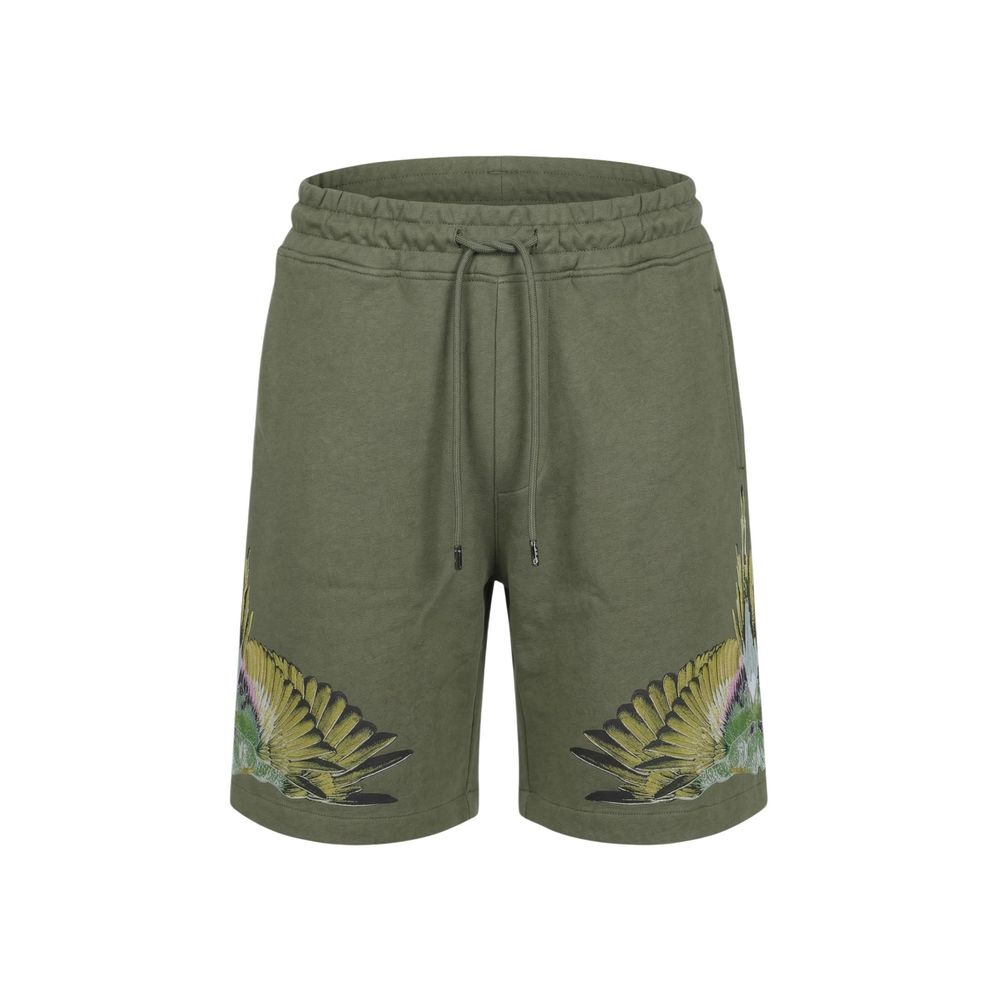 County of Milan Grüne Baumwoll-Bermudashorts