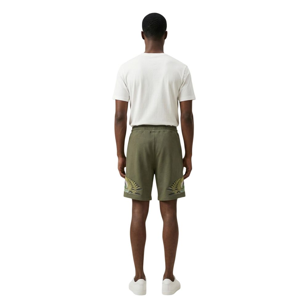 County of Milan Grüne Baumwoll-Bermudashorts