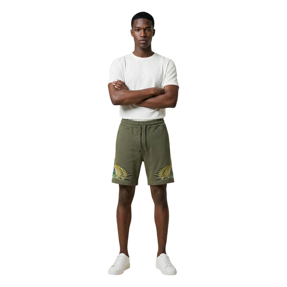 County of Milan Grüne Baumwoll-Bermudashorts