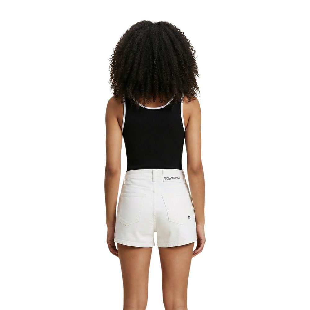 Karl Lagerfeld Body aus schwarzer Baumwolle