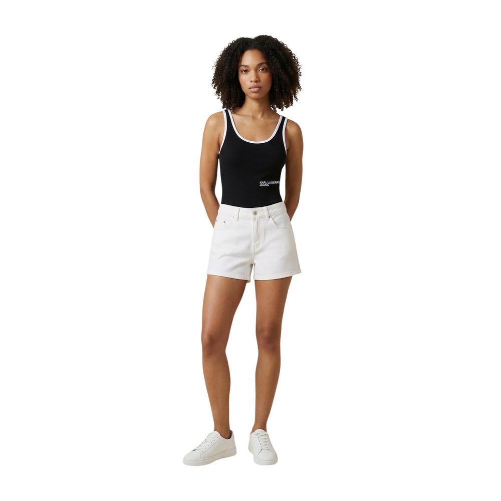 Karl Lagerfeld Body aus schwarzer Baumwolle