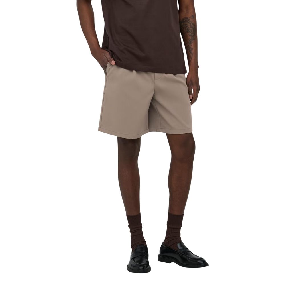 Only & Sons Beige Bermuda-Shorts aus recyceltem Polyester