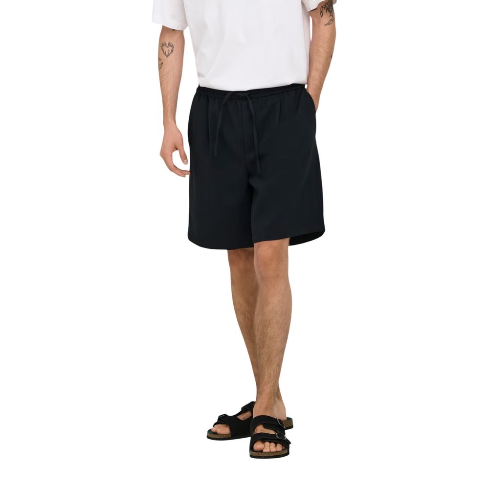 Only & Sons Schwarze Bermudashorts aus recyceltem Polyester