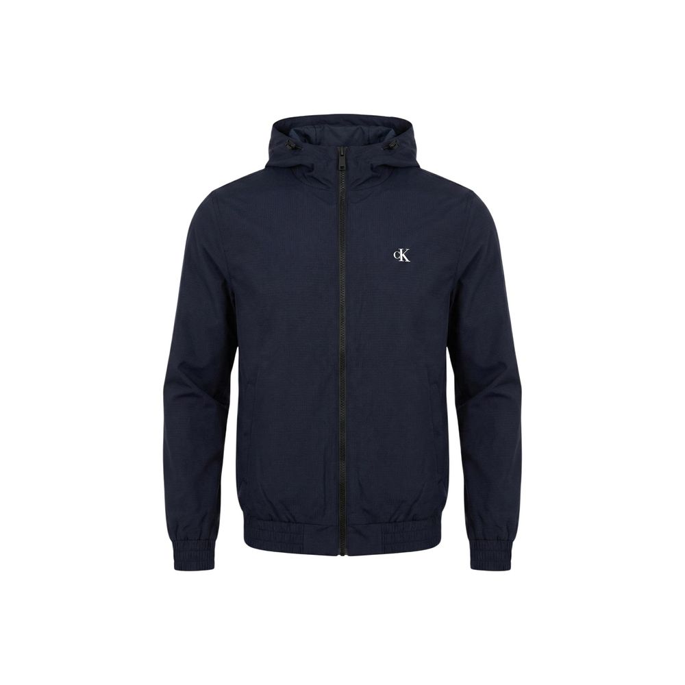 Calvin Klein Jeans Blaue Jacke in voller Länge aus recyceltem Polyester