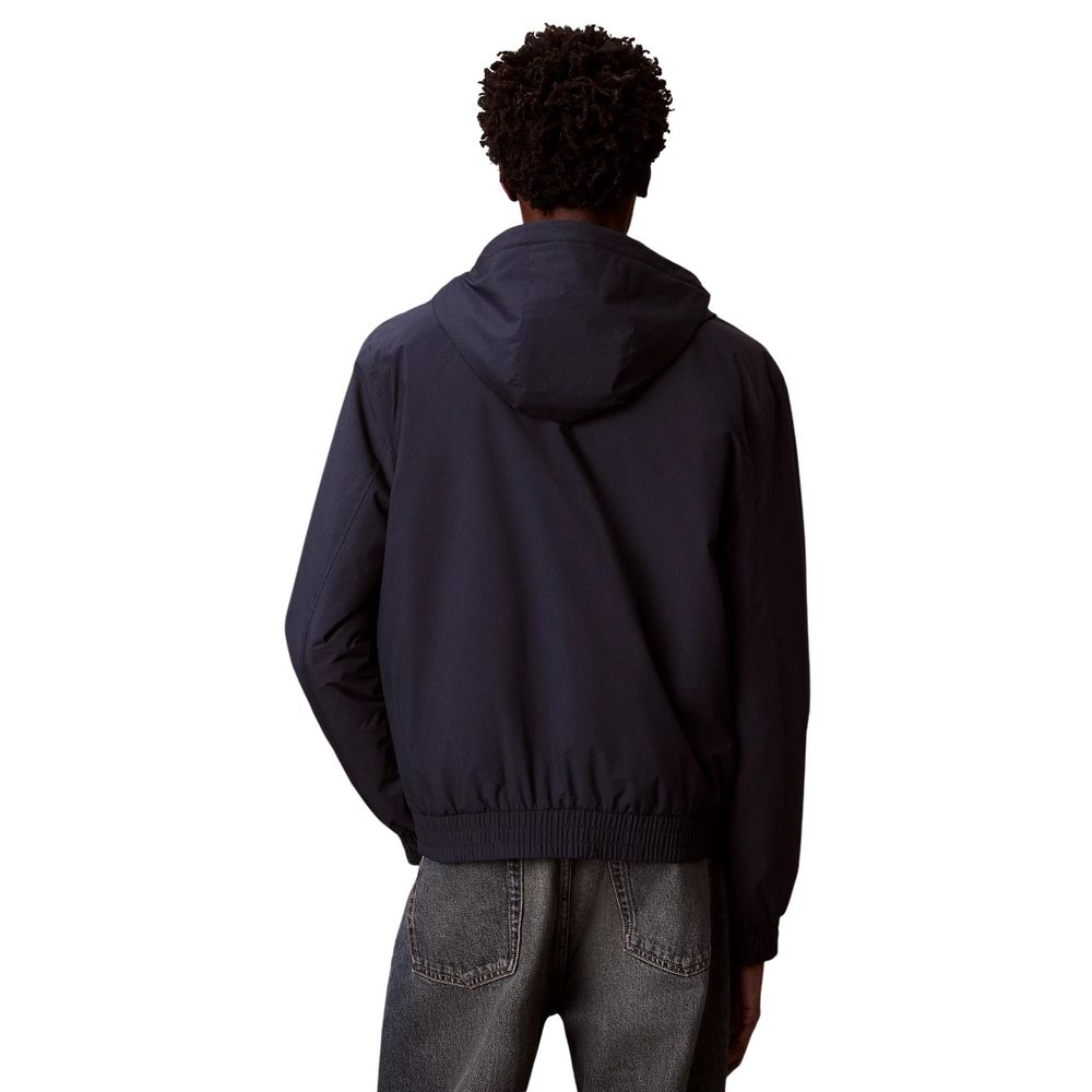 Calvin Klein Jeans Blaue Jacke in voller Länge aus recyceltem Polyester