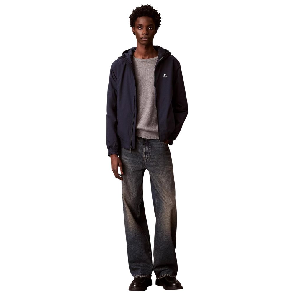 Calvin Klein Jeans Blaue Jacke in voller Länge aus recyceltem Polyester