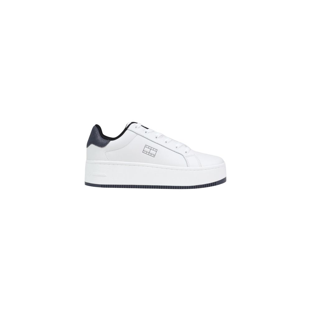 Tommy Hilfiger Jeans Weiße klobige Sneaker aus Leder