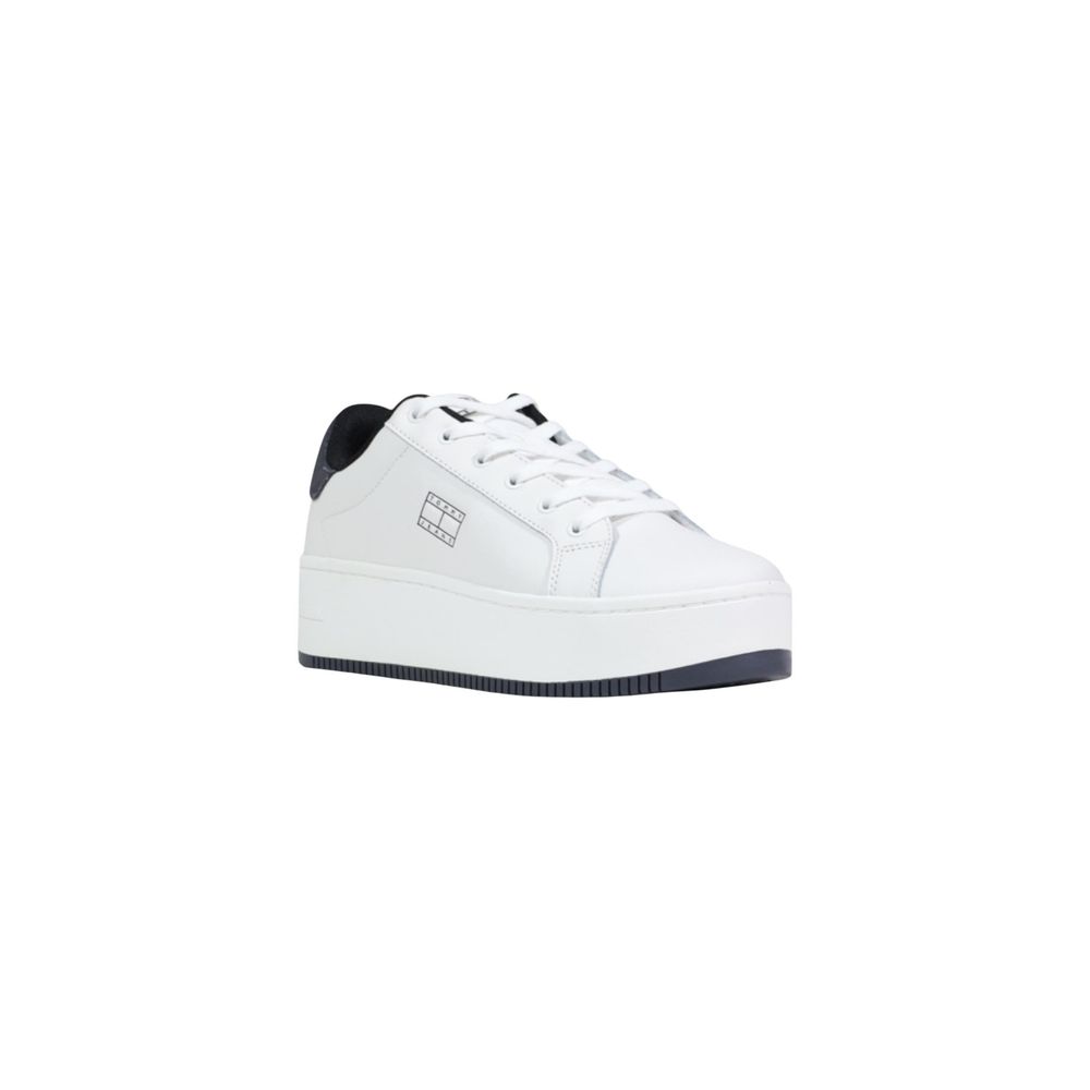 Tommy Hilfiger Jeans Weiße klobige Sneaker aus Leder