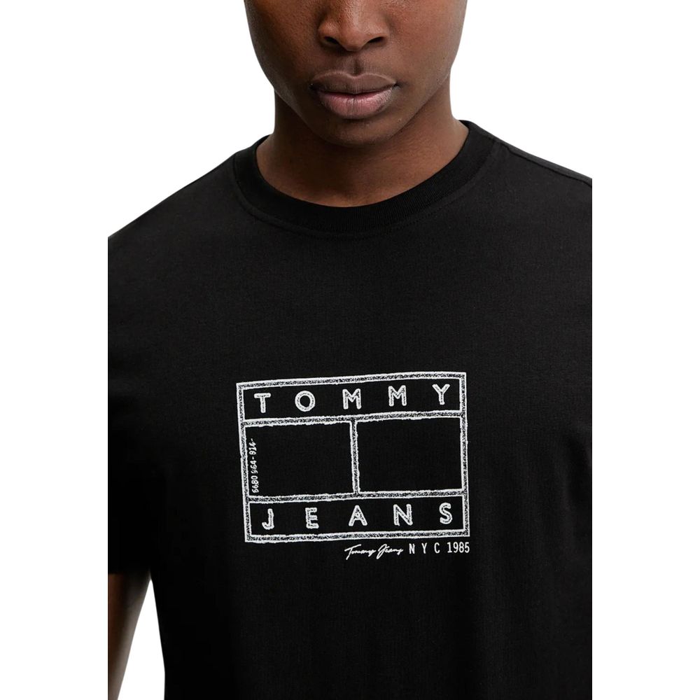 Tommy Hilfiger Jeans schwarzes T-Shirt aus recycelter Baumwolle