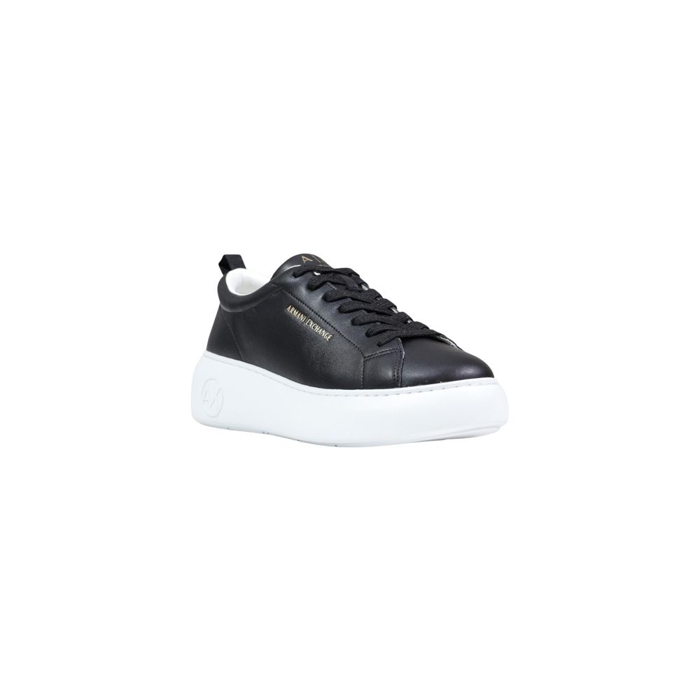 Armani Exchange Schwarze Low-Top Sneaker aus Leder