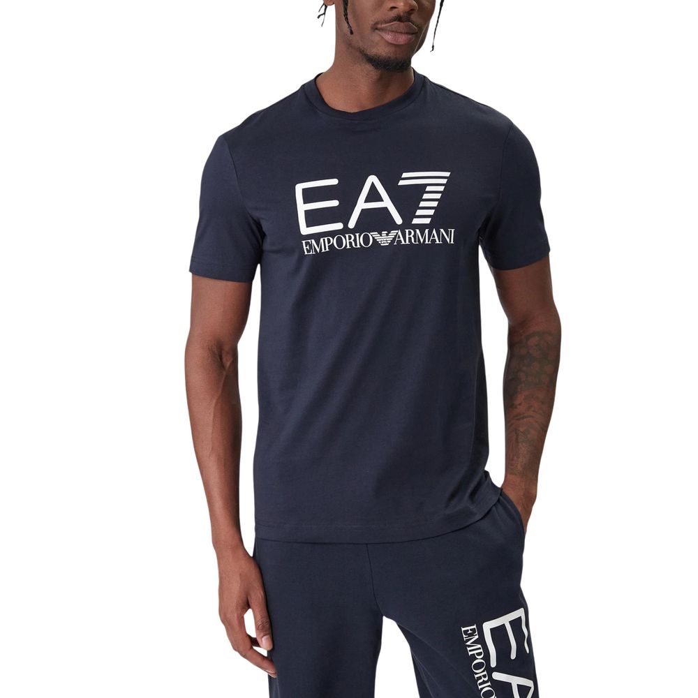 EA7 Emporio Armani Blaues Baumwoll-T-Shirt