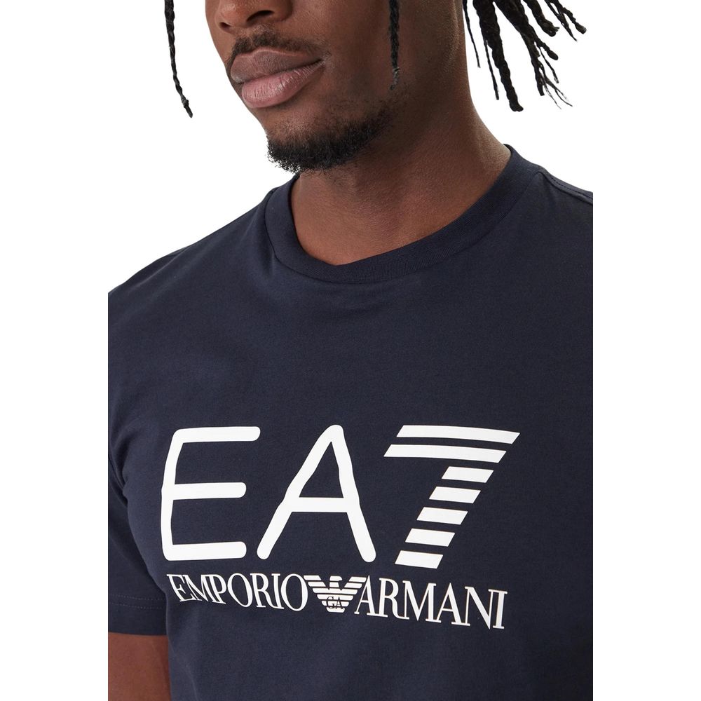 EA7 Emporio Armani Blaues Baumwoll-T-Shirt