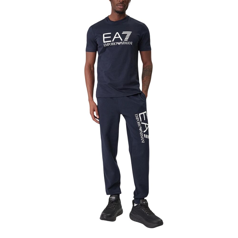 EA7 Emporio Armani Blaues Baumwoll-T-Shirt