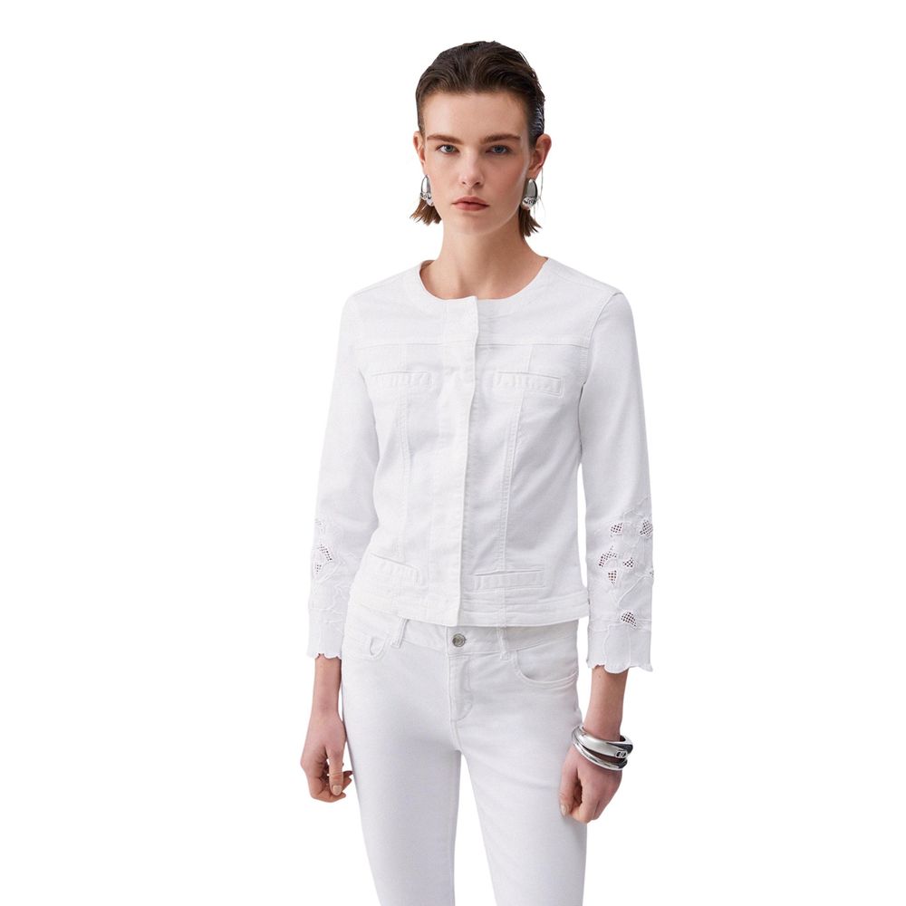 Liu Jo Weiße Jeansjacke aus Baumwolle