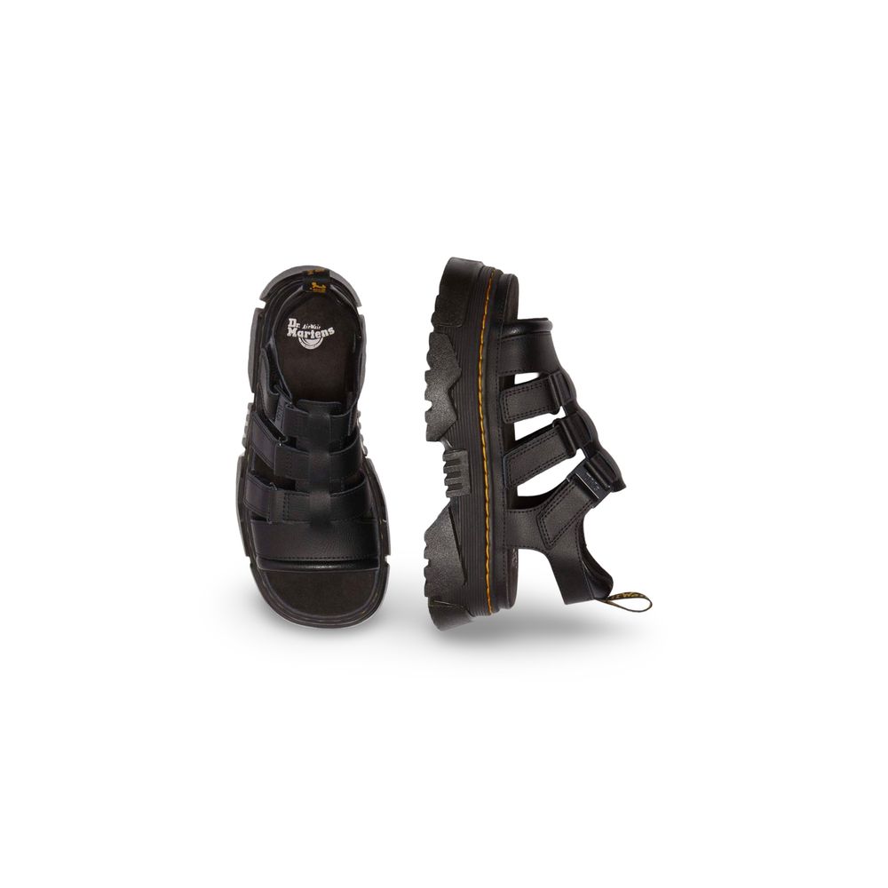 Dr. Martens Schwarze Plateau-Sandalen aus Leder