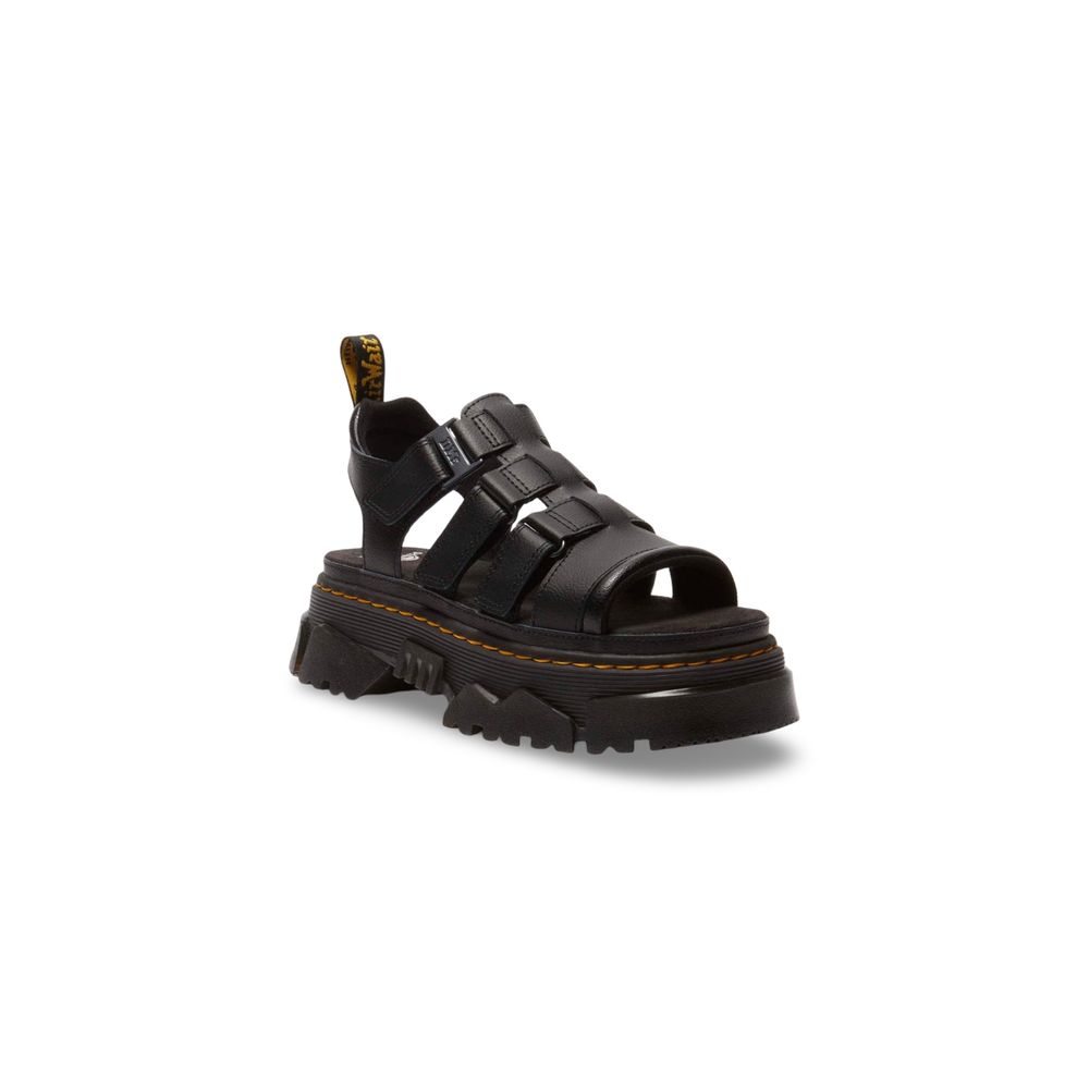 Dr. Martens Schwarze Plateau-Sandalen aus Leder
