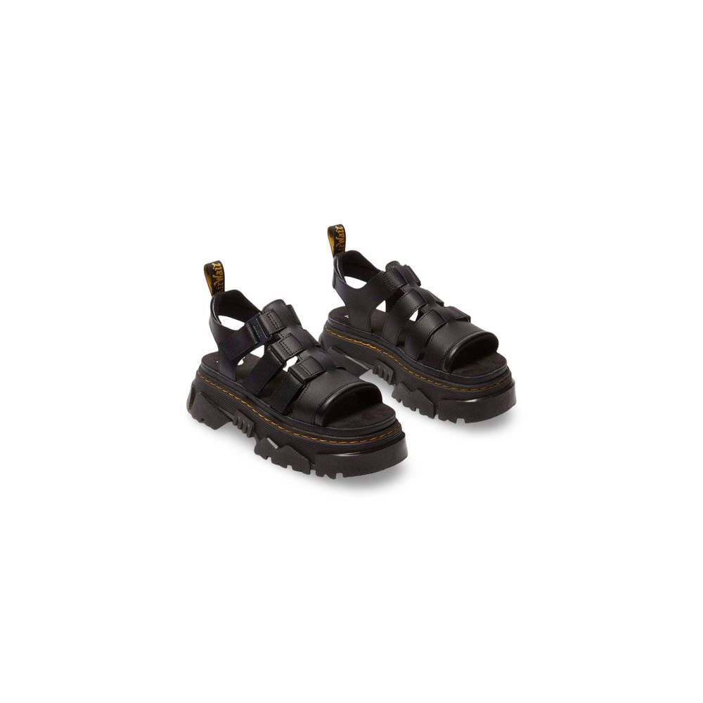 Dr. Martens Schwarze Plateau-Sandalen aus Leder