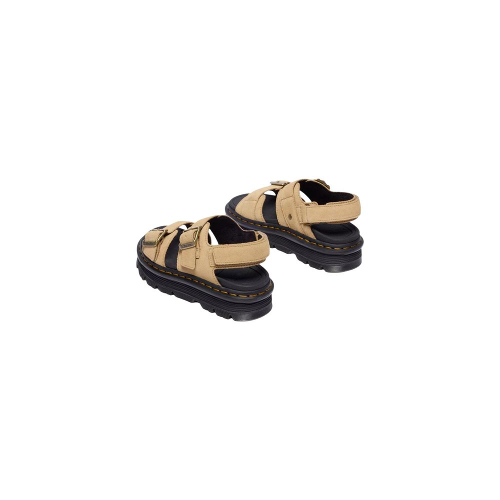 Dr. Martens Beige Leder Plateau-Sandalen