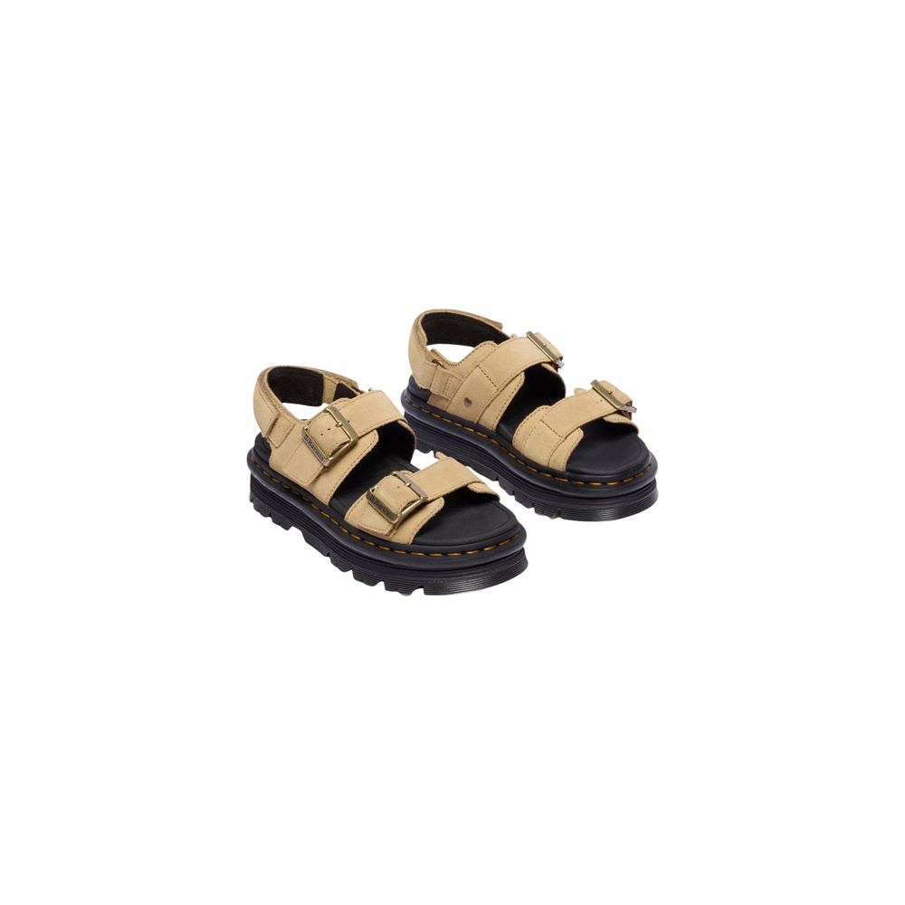 Dr. Martens Beige Leder Plateau-Sandalen