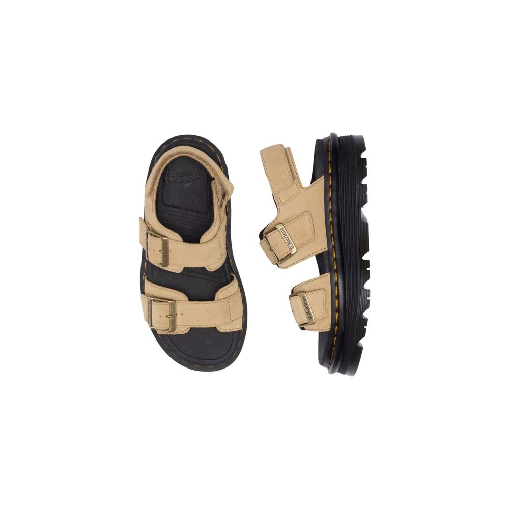 Dr. Martens Beige Leder Plateau-Sandalen