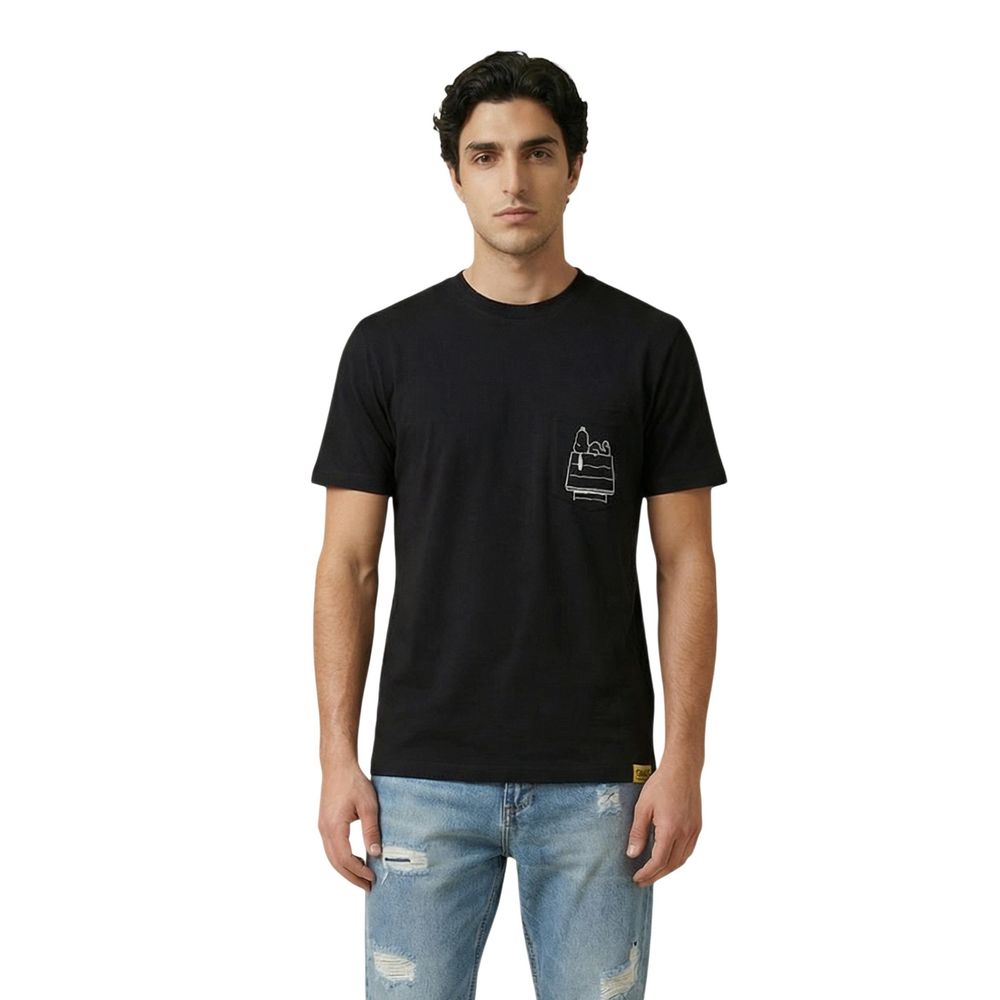 Only & Sons Schwarzes Baumwoll-T-Shirt