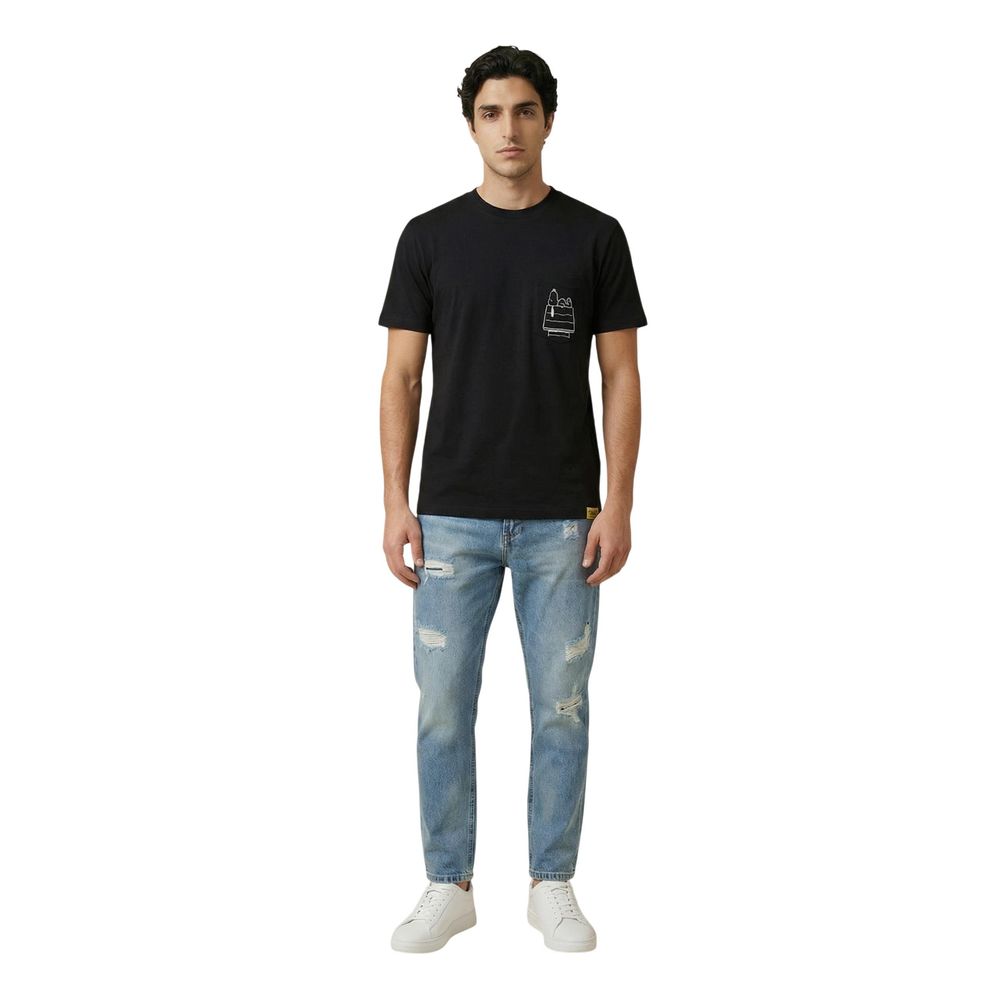 Only & Sons Schwarzes Baumwoll-T-Shirt