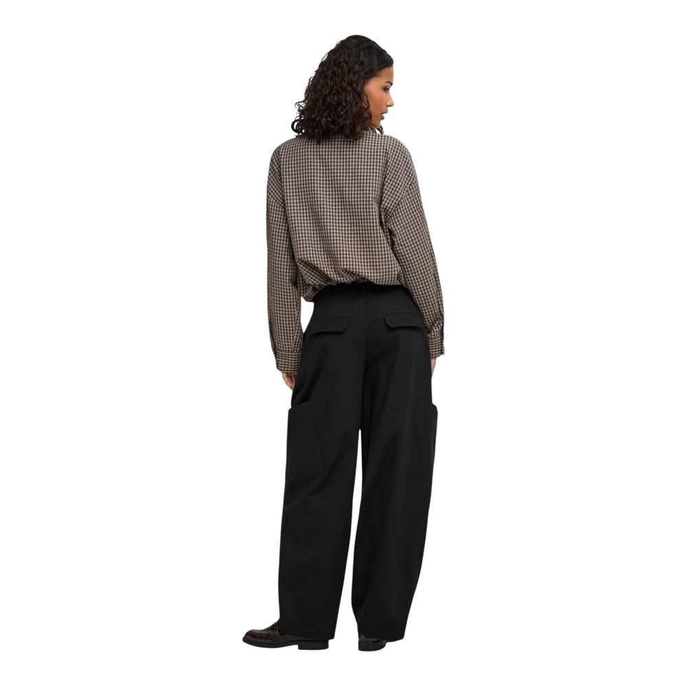 Jacqueline De Yong Schwarze Cargo-Hose aus Baumwolle