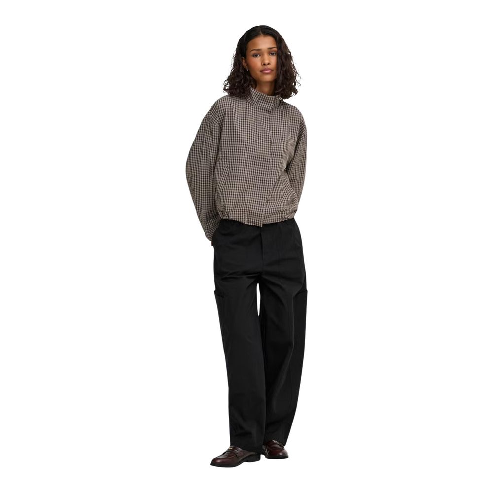 Jacqueline De Yong Schwarze Cargo-Hose aus Baumwolle