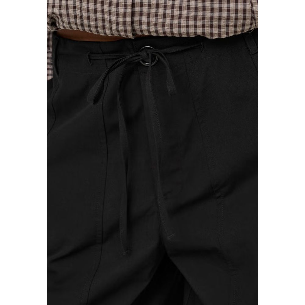 Jacqueline De Yong Schwarze Cargo-Hose aus Baumwolle