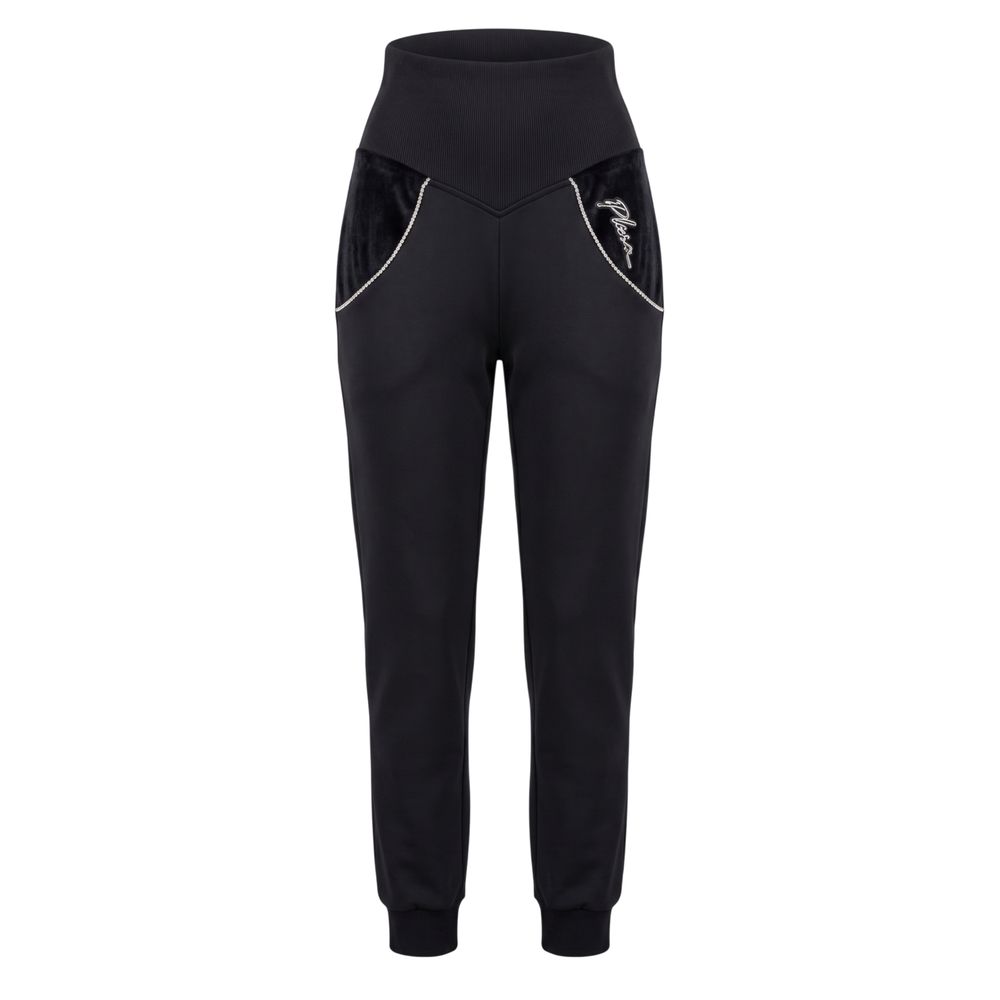 Philipp Plein Damen Jogginghose aus schwarzer Baumwolle