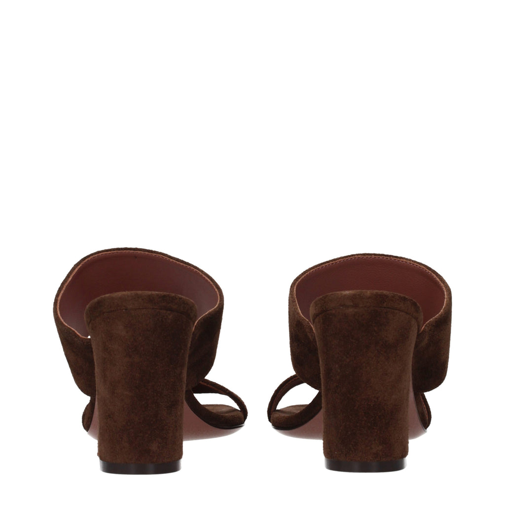 Paris Texas braune Leder-Plateau-Sandalen