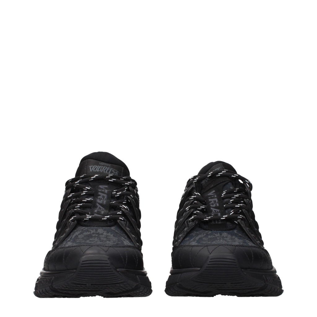 Versace Schwarze Turnschuhe aus Stoff
