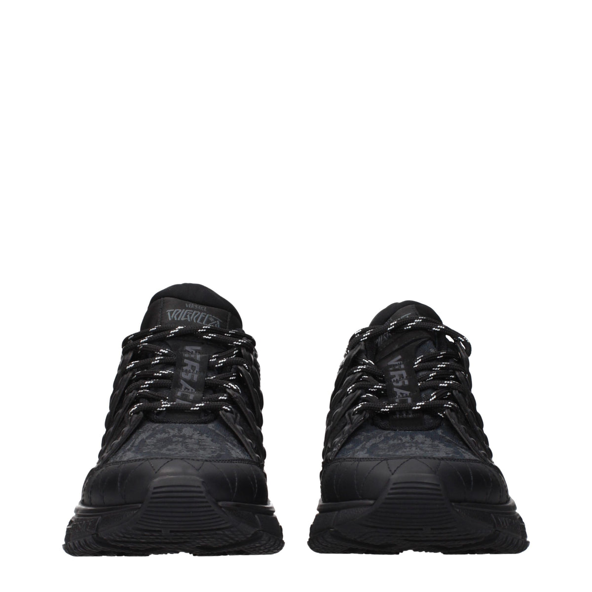 Versace Schwarze Turnschuhe aus Stoff