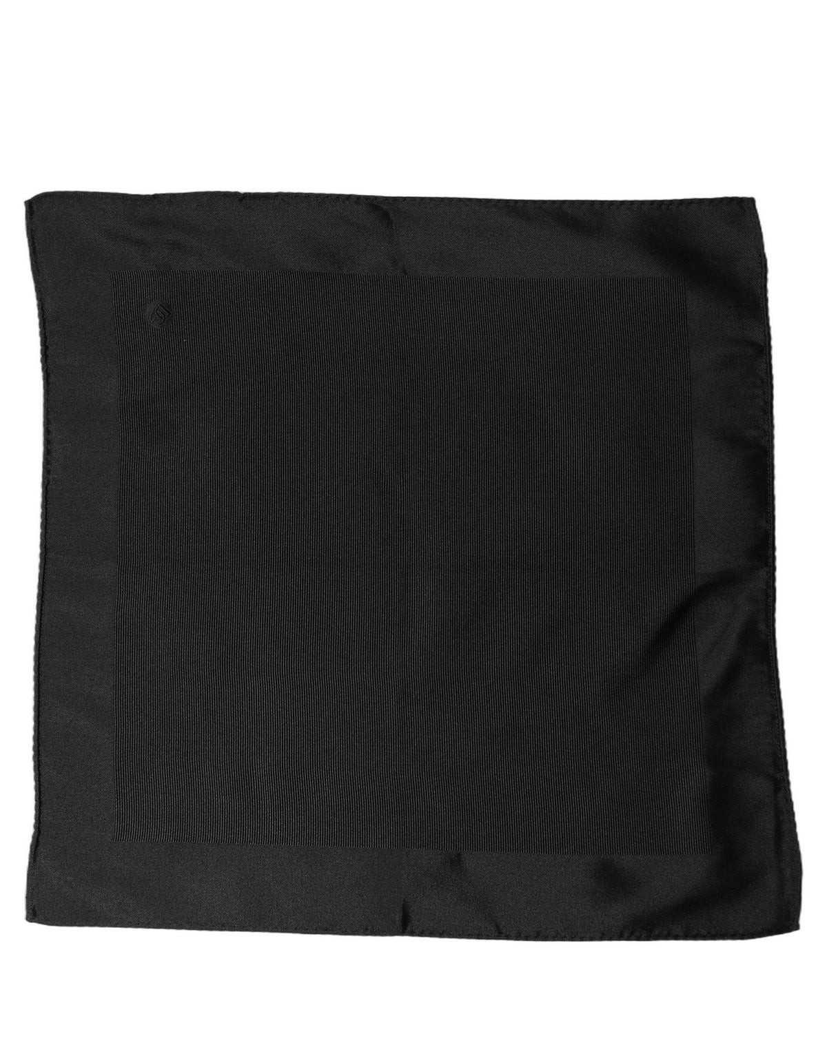 Dolce & Gabbana Black Silk Square Handerkerchief Pocket Scarf