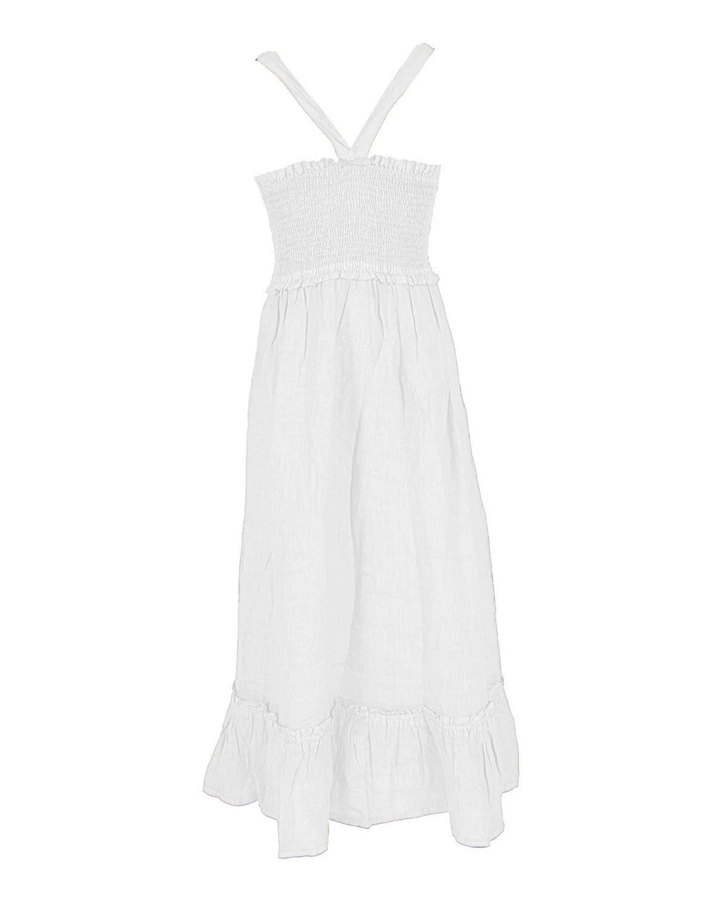 Yes Zee Weißes Leinen-Freizeitkleid