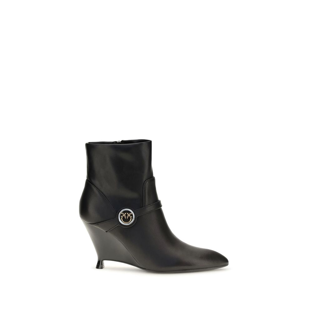 PINKO Schwarze Wadenleder-Stiefeletten