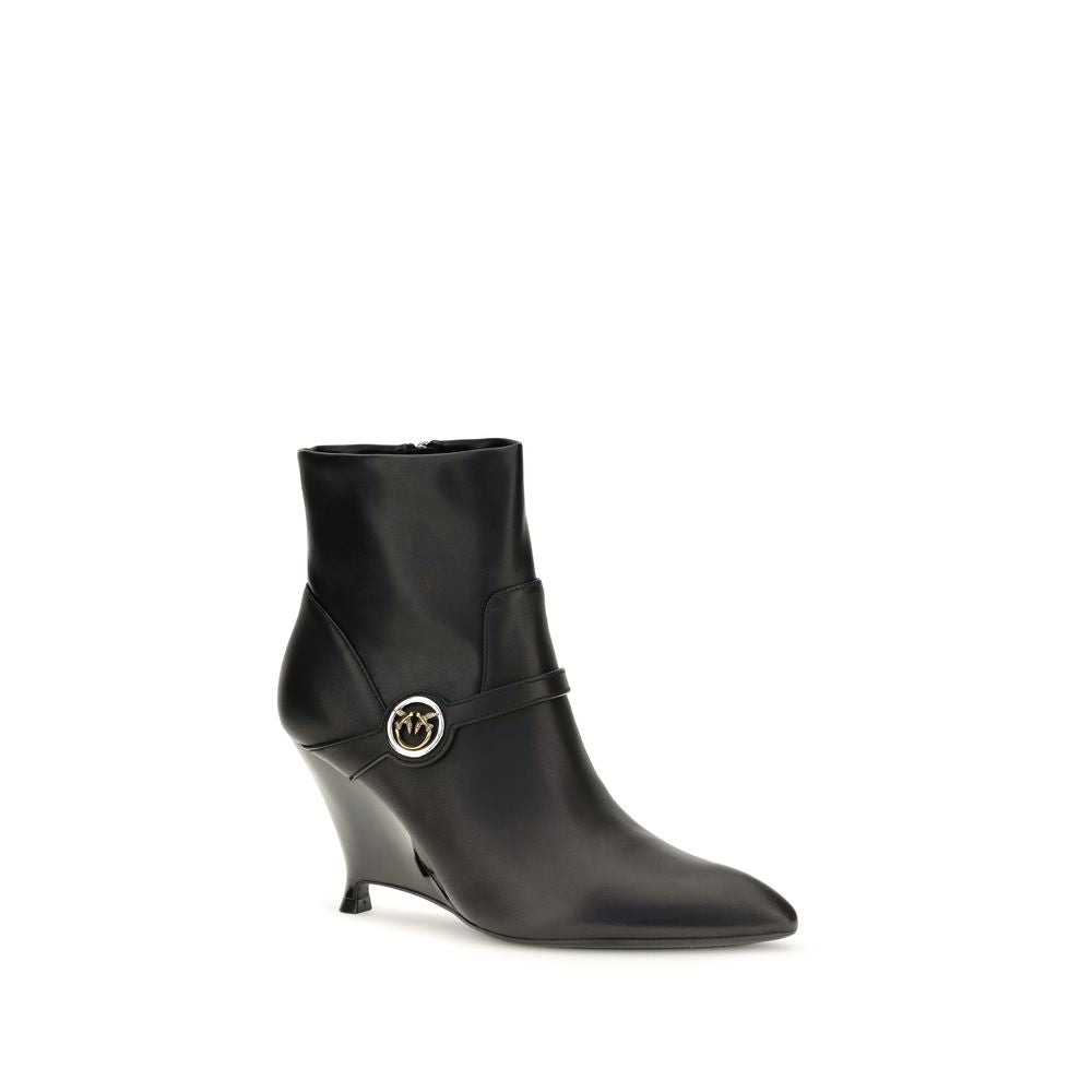 PINKO Schwarze Wadenleder-Stiefeletten