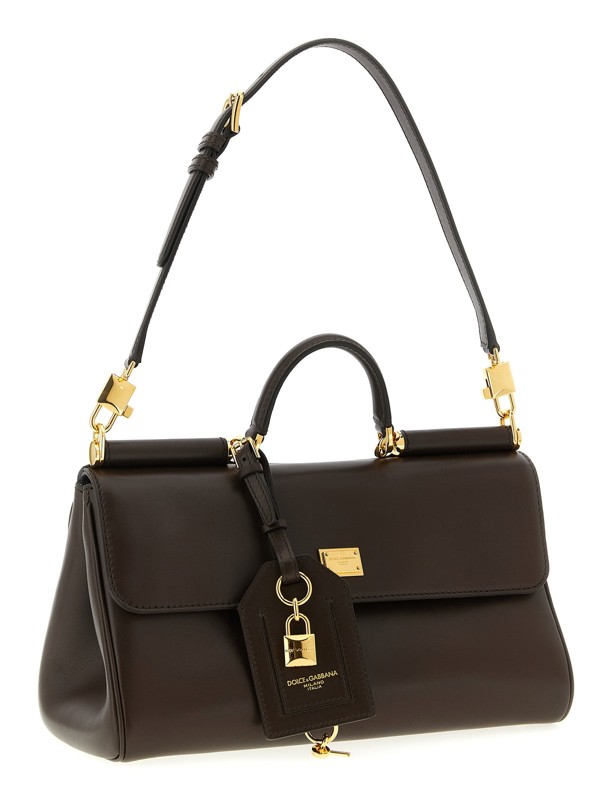 Dolce & Gabbana Umhängetasche aus braunem Kalbsleder