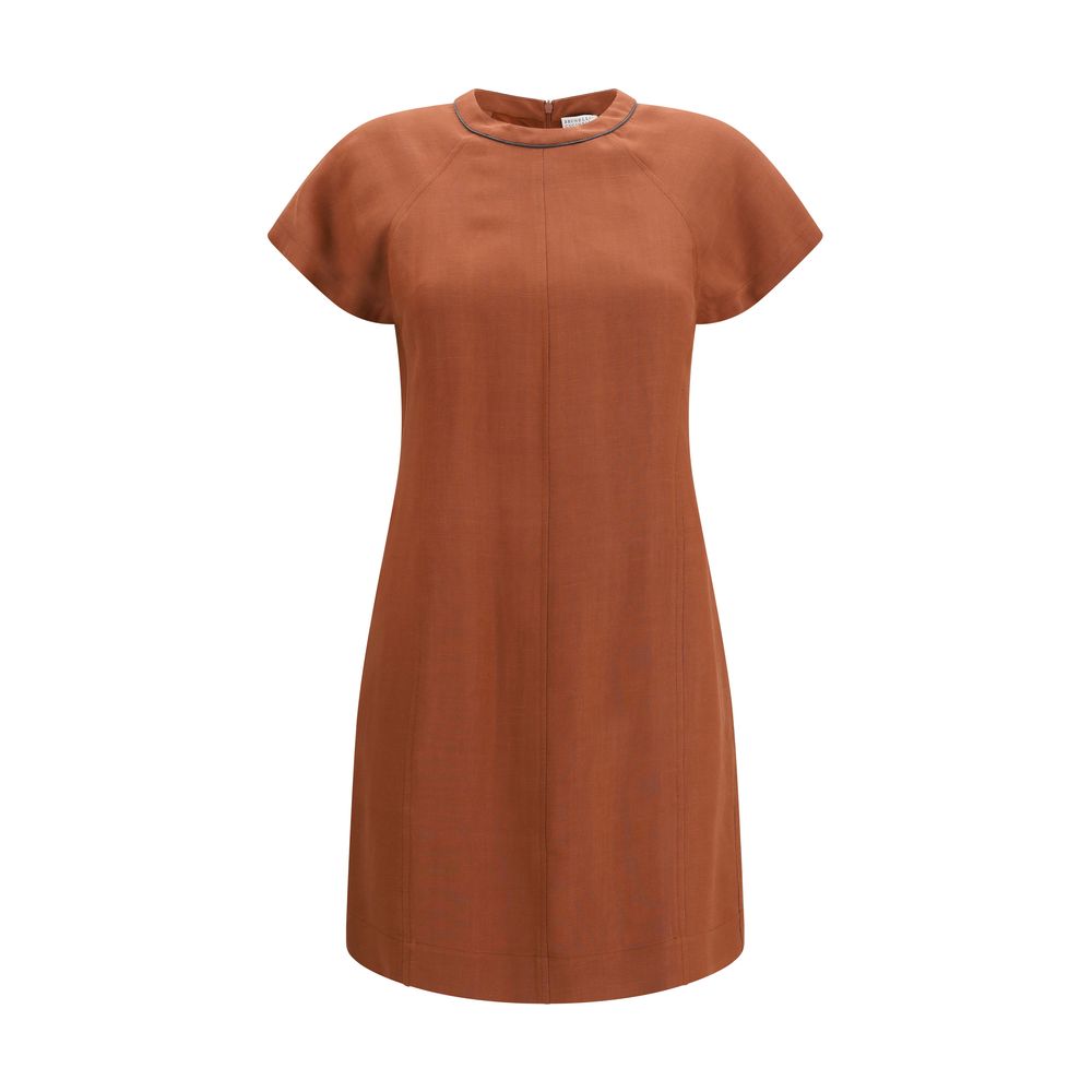Brunello Cucinelli Braunes Freizeitkleid aus Viskose