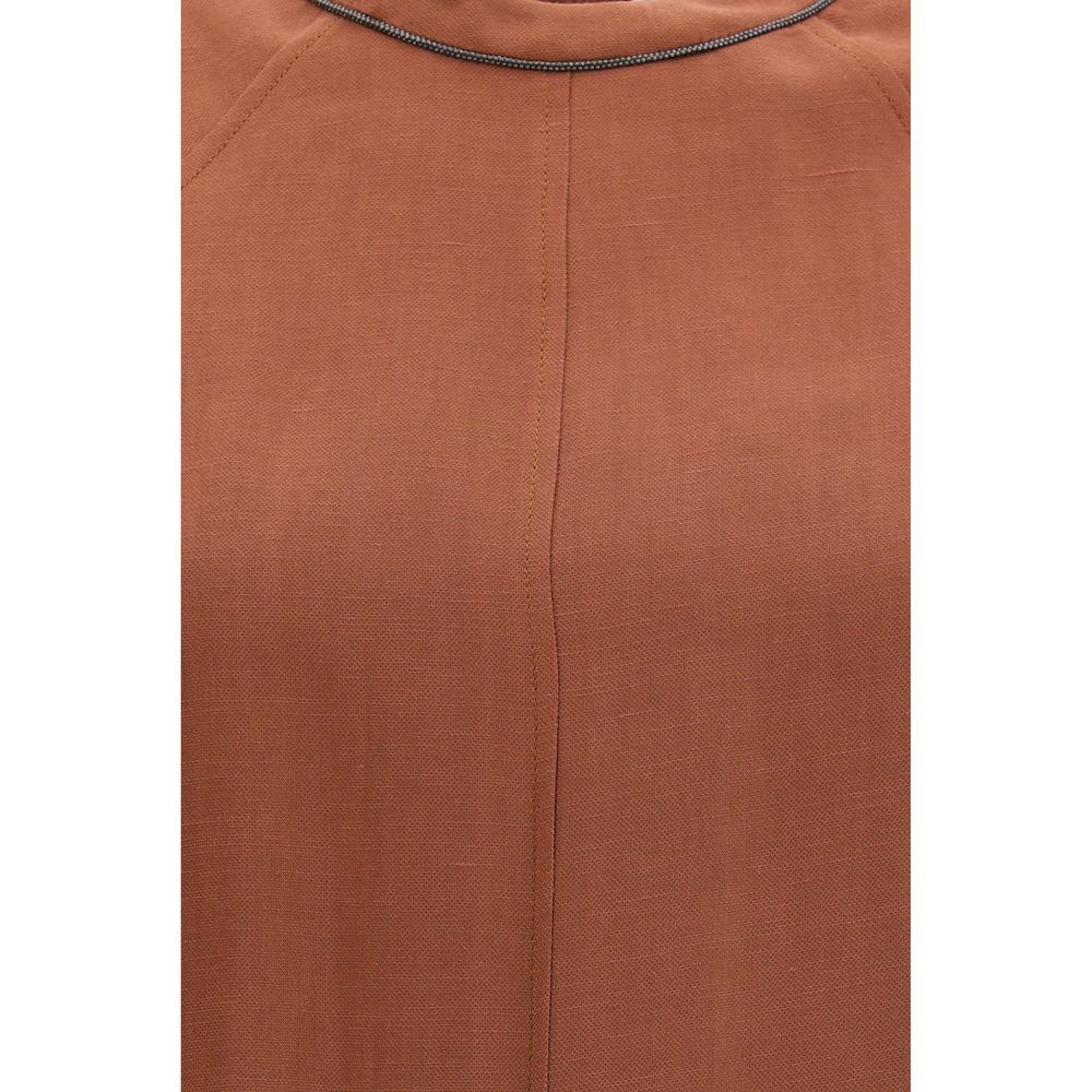 Brunello Cucinelli Braunes Freizeitkleid aus Viskose